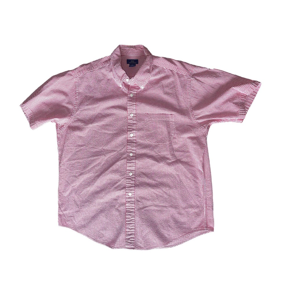 Brooks Brothers '346' Sz. XL Red Check Short Sleeve Button Down